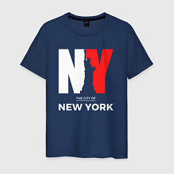 Футболка хлопковая мужская The city of New York, цвет: тёмно-синий