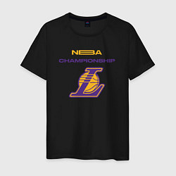 Футболка хлопковая мужская Lakers championship, цвет: черный