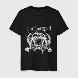 Футболка хлопковая мужская Lamb of god - skull, цвет: черный