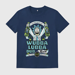 Футболка хлопковая мужская Рик - вубба лубба даб ром, цвет: тёмно-синий