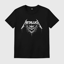 Футболка хлопковая мужская Metallica - crazy skull, цвет: черный