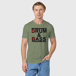 Футболка хлопковая мужская Drum and bass color, цвет: авокадо — фото 2