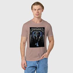 Футболка хлопковая мужская Metallica thrash metal style - wolf, цвет: пыльно-розовый — фото 2