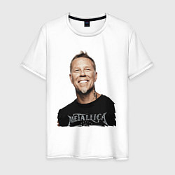 Футболка хлопковая мужская James Alan Hetfield - Metallica leader, цвет: белый