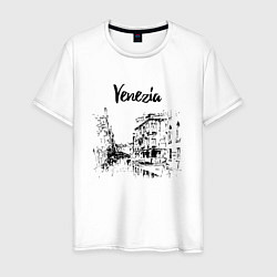 Футболка хлопковая мужская Venezia - Italy, цвет: белый