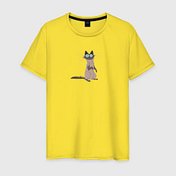 Футболка хлопковая мужская Kitten, цвет: желтый
