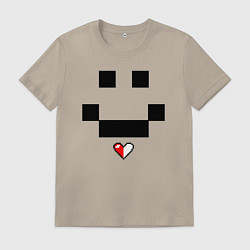 Футболка хлопковая мужская Minecraft улыбка и любовь, цвет: миндальный