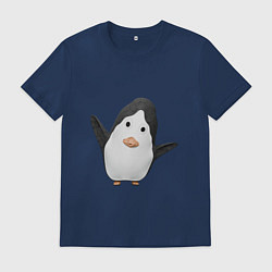 Футболка хлопковая мужская Cartoon penguin, цвет: тёмно-синий