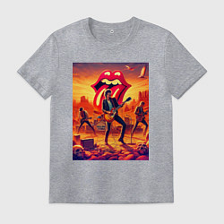 Футболка хлопковая мужская Rolling Stones - outdoor performance, цвет: меланж