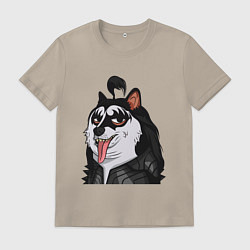 Футболка хлопковая мужская NFT Doge - Kiss, цвет: миндальный