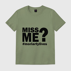Футболка хлопковая мужская Miss me? Moriarty, цвет: авокадо