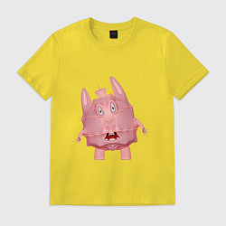 Футболка хлопковая мужская Cartoon monster pink, цвет: желтый