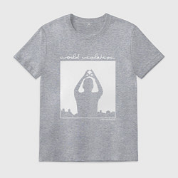 Футболка хлопковая мужская Depeche Mode world violation, цвет: меланж