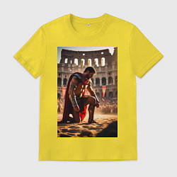 Футболка хлопковая мужская Спартак в Колизее, цвет: желтый