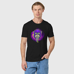 Футболка хлопковая мужская Purple monkey, цвет: черный — фото 2