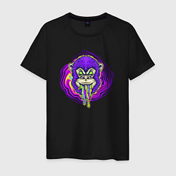 Футболка хлопковая мужская Purple monkey, цвет: черный