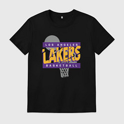 Футболка хлопковая мужская Lakers basketball play, цвет: черный