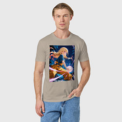 Футболка хлопковая мужская Марин Китагава косплей Dragon Ball, цвет: миндальный — фото 2