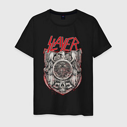 Футболка хлопковая мужская Slayer rock band, цвет: черный