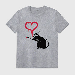 Футболка хлопковая мужская Rat heart, цвет: меланж