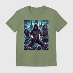 Футболка хлопковая мужская Metallica - thrash metal, цвет: авокадо