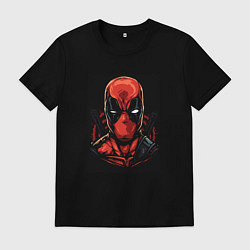 Футболка хлопковая мужская Дэдпул ярость, цвет: черный