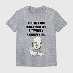 Футболка хлопковая мужская Ваше мнение само, цвет: меланж