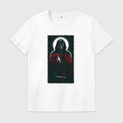 Футболка хлопковая мужская Крик гостфейс с луной, цвет: белый