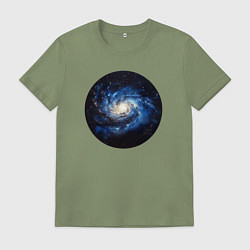 Футболка хлопковая мужская Спиральная галактика, цвет: авокадо