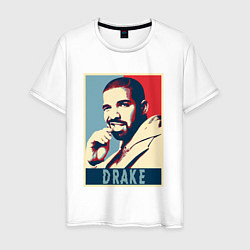 Футболка хлопковая мужская Drake obey, цвет: белый