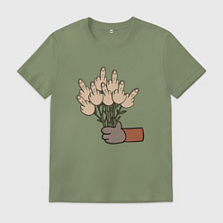 Футболка хлопковая мужская Вам букет факов, цвет: авокадо