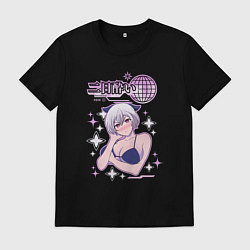 Футболка хлопковая мужская Futsukayoi,Y2K стиль, цвет: черный