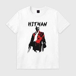 Футболка хлопковая мужская Hitman - 47, цвет: белый