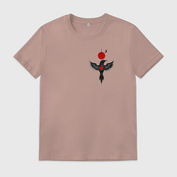 Футболка хлопковая мужская Night bird, цвет: пыльно-розовый