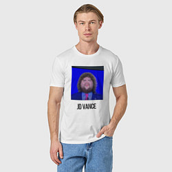 Футболка хлопковая мужская JD Vance with long hair meme, цвет: белый — фото 2