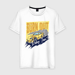 Футболка хлопковая мужская Burn out, цвет: белый