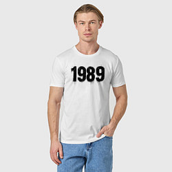 Футболка хлопковая мужская 1989 год расшерканый, цвет: белый — фото 2