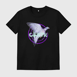 Футболка хлопковая мужская Центровой голубь мира, цвет: черный