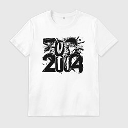 Футболка хлопковая мужская 2004 аниме, цвет: белый