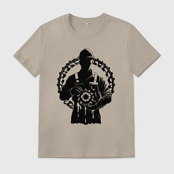Футболка хлопковая мужская Шестерня нефтяника, цвет: миндальный