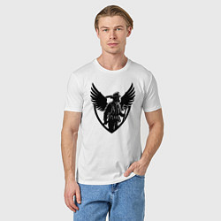 Футболка хлопковая мужская Огненный страж с крыльями, цвет: белый — фото 2