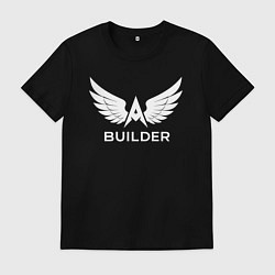 Футболка хлопковая мужская Крылья строителя, цвет: черный