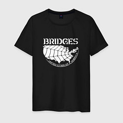 Футболка хлопковая мужская Bridges logo, цвет: черный