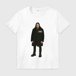 Футболка хлопковая мужская Bones во весь рост, цвет: белый