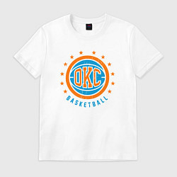 Футболка хлопковая мужская OKC basketball team, цвет: белый