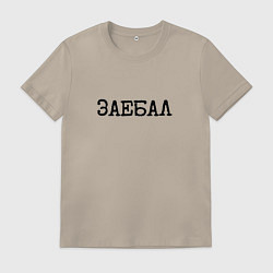 Футболка хлопковая мужская Мат: заел, цвет: миндальный