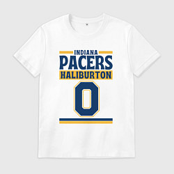 Футболка хлопковая мужская Indiana Pacers - Haliburton, цвет: белый