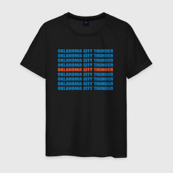 Футболка хлопковая мужская Oklahoma City Thunder tag, цвет: черный