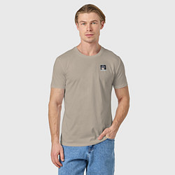 Футболка хлопковая мужская Панк кот, цвет: миндальный — фото 2