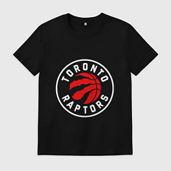 Футболка хлопковая мужская Торонто Рэпторс - лого, цвет: черный